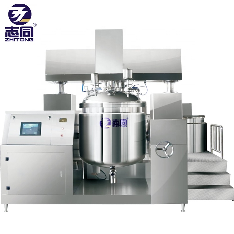 Zhitong PLC Hydraulic Liquid Mixing Machine Touch Screen Emulsification Equipment for Cosmetics Cream Lotion Skincare Production