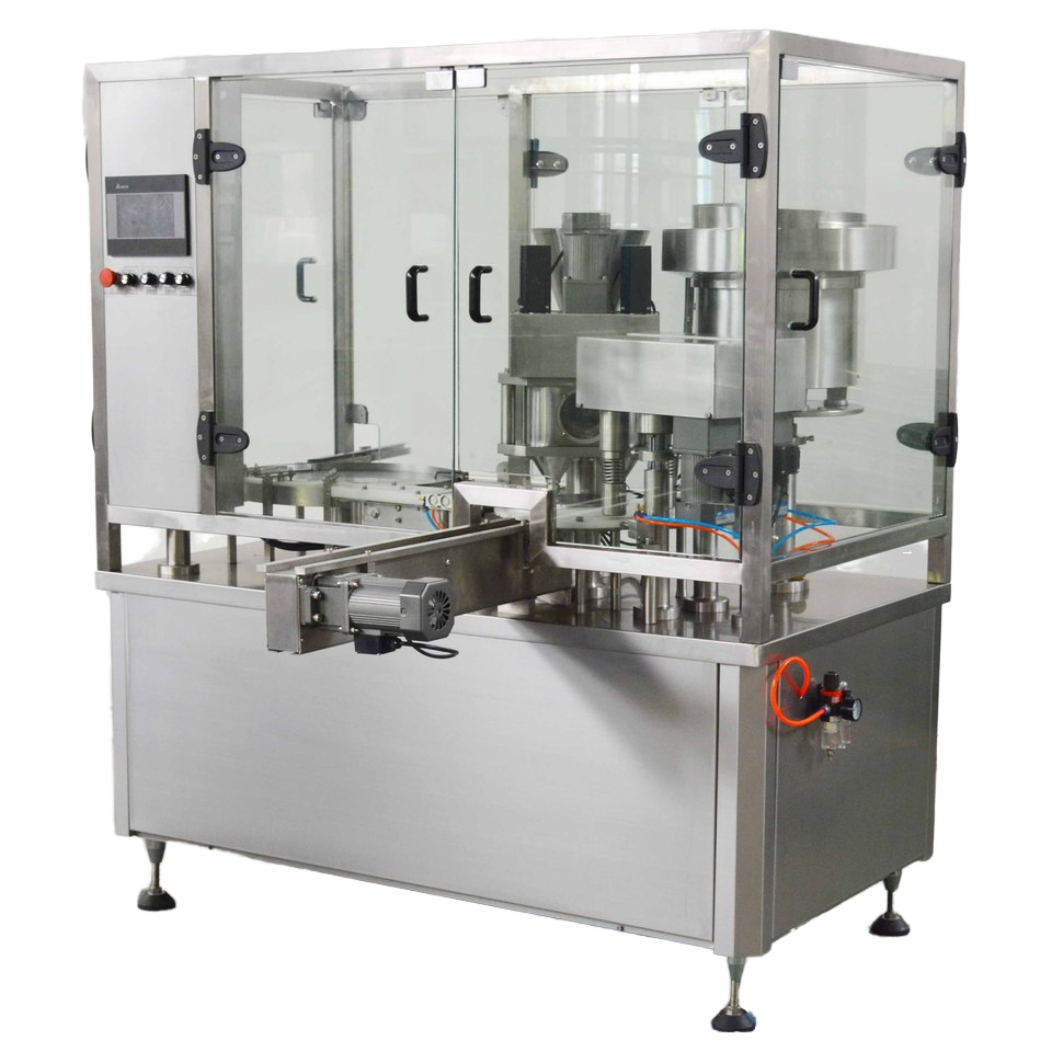 Automatic 2/4 Heads Vial Powder Filling Stoppering Capping Machine