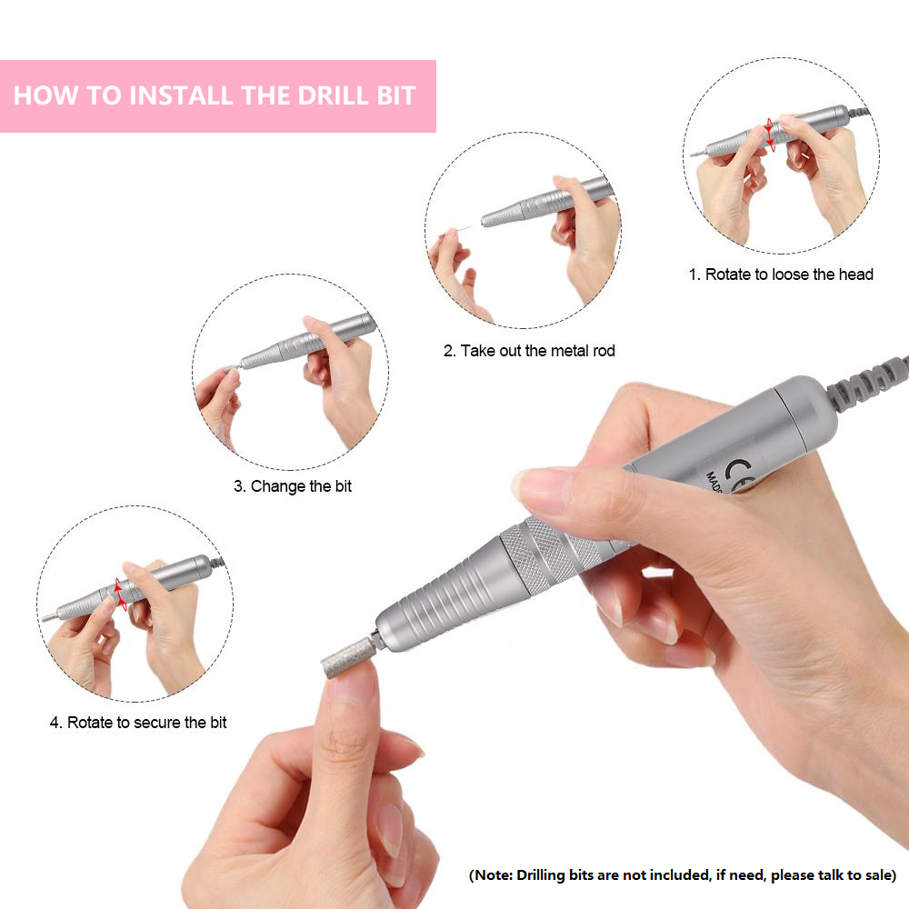 High-End Acrylic Aluminum Nail Drill Machine for Manicure &amp; Pedicure Salon Nail Polish Manufacturing Machine