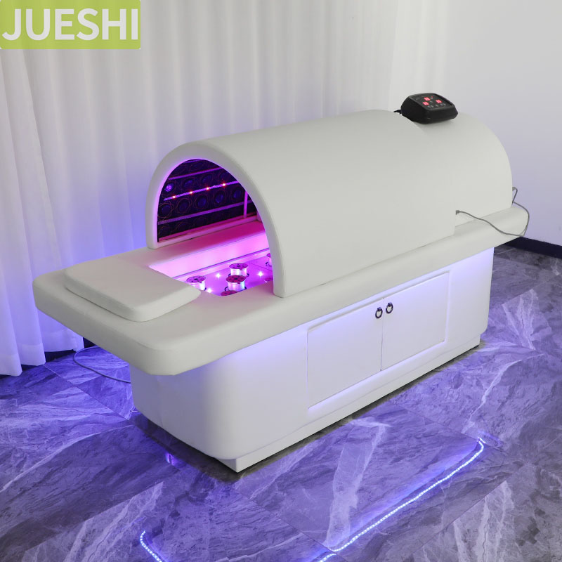 JUESHI Luxury Style Moxibustion Bed Body Therapy Bed for Beauty Salon Red Light Therapy Bed Full Body With Stand Salon Furniture