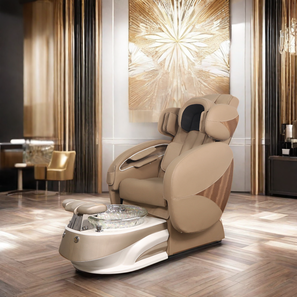 Factory Hot Selling Fully Automatic Lying Chair Fabric Craft Foot Bath Spa Massage High End Pedicure Chair