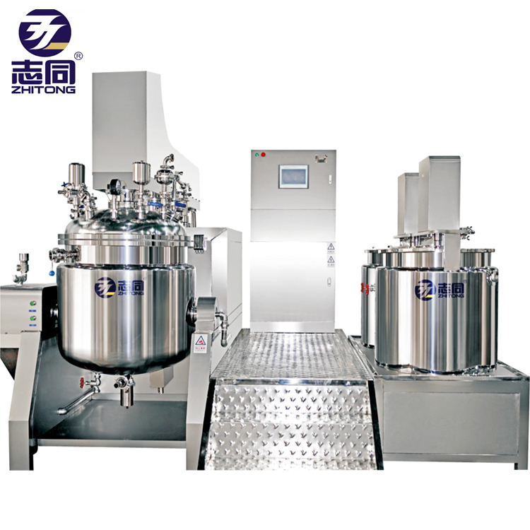 Zhitong PLC Hydraulic Liquid Mixing Machine Touch Screen Emulsification Equipment for Cosmetics Cream Lotion Skincare Production