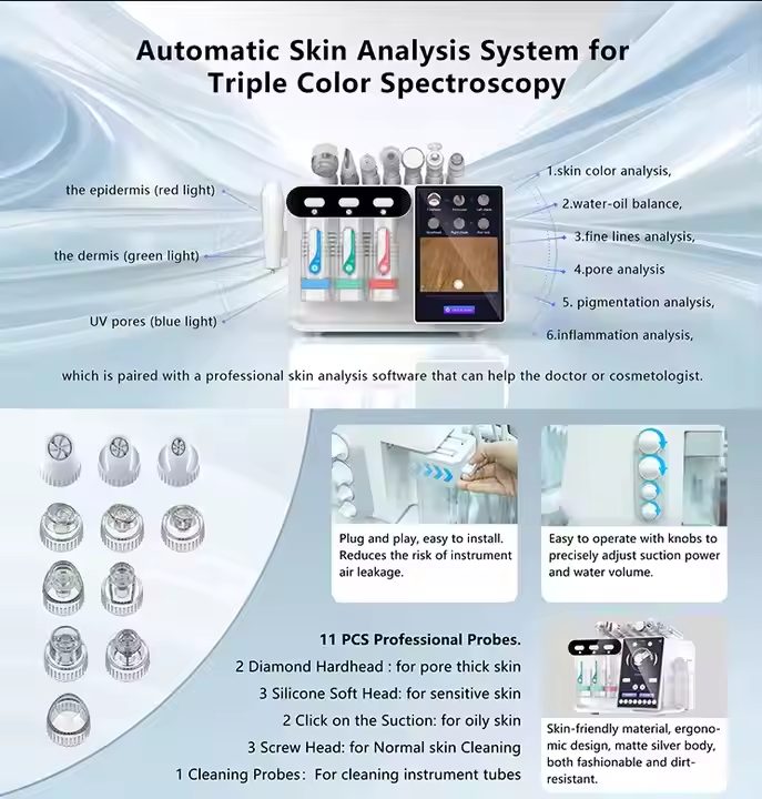 Newface Manufacturer Facial Hydrotion Oxygen Jet Professional Dermabrasion Skin Clean H2O2 8 in 1 Face Beauty Machine