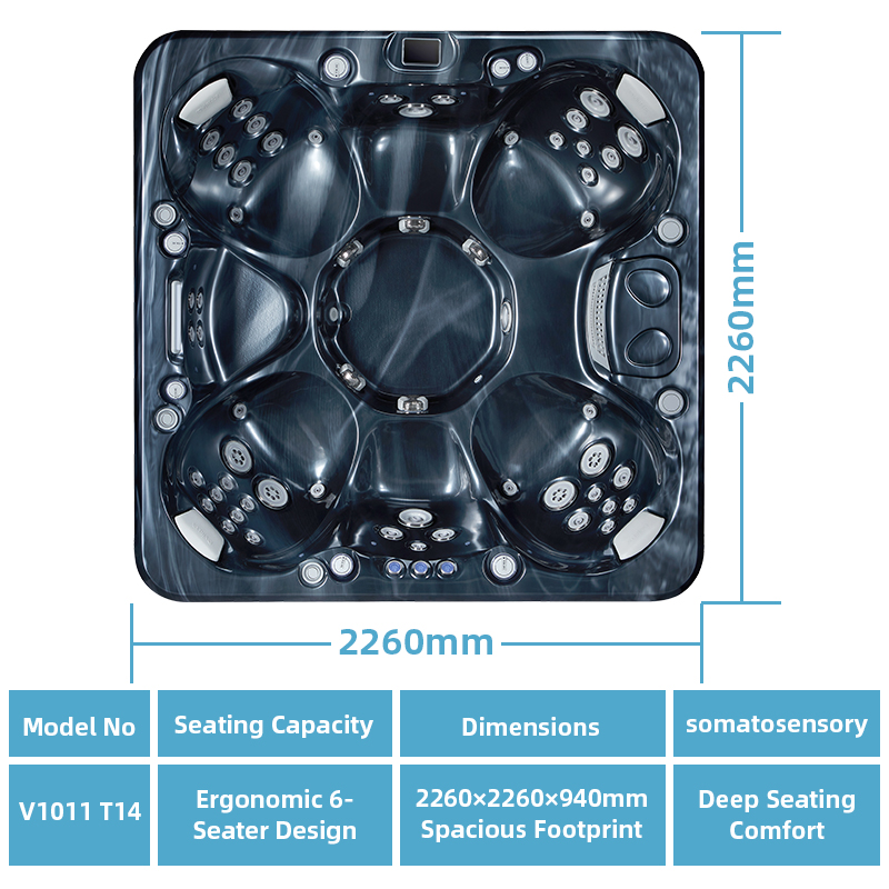 VIRLUX V1011 Sumptuous Retreat 6-Person Premium Spa with Full-Body Deep Muscle Relief Massage