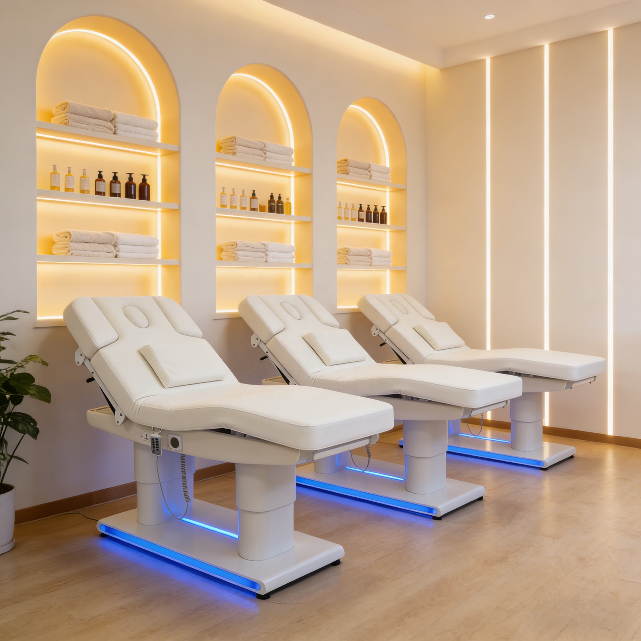 Luxury Spa Heated Treatment Massage Bed Vibrating Beauty Salon Medical Chair Facial Eyelash Bed Electric Massage Table Bed