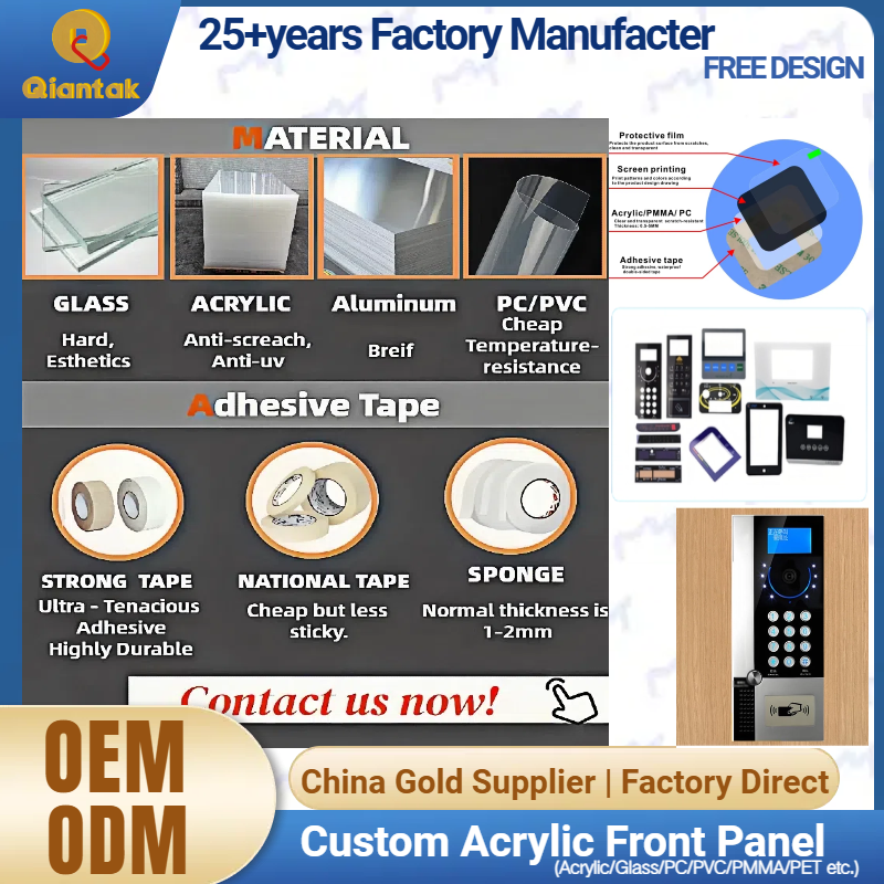 Custom Acrylic Panel Sheet Manufacturer CNC Screen/UV Printed OEM PMMA PC Front Panel Overlays for Equipment Devices 0.50-3.00mm