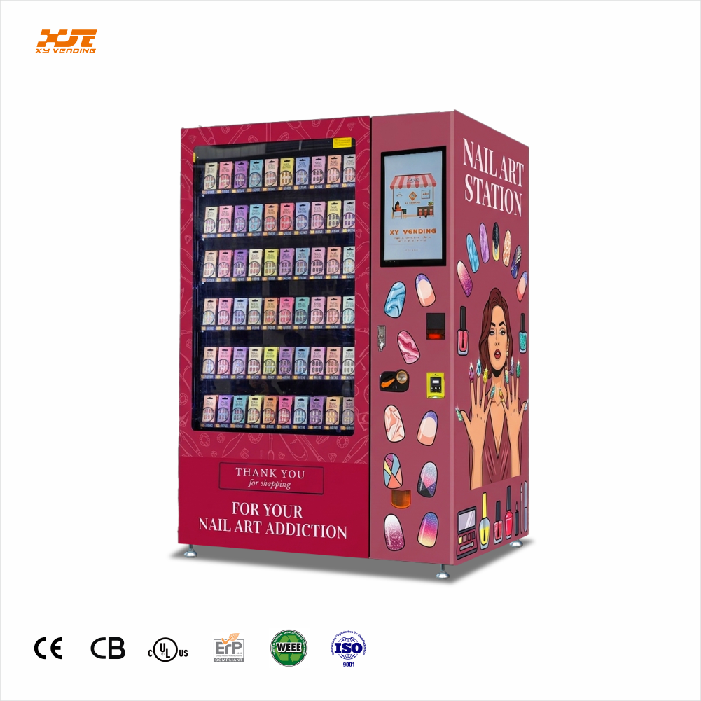 XY OEM Custom Smart Beauty Nail Polish Sticker Vending Machine for Girls Mall UL CE Certified MDB Cashless Payment
