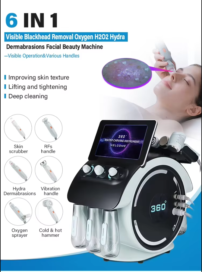 Manufacturer 6 in 1 H2o2 Hydra Dermabrasion Deep Cleansing Small Bubble Hydrodermabrasion Facial Machine