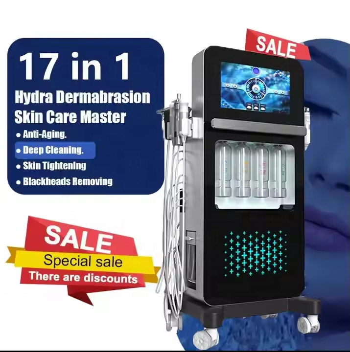 Professional Manufacturer 17 in 1 Hydra Dermabrasion Face Skin Care Beauty Salon Spa Equipment Hydro Skin Care Facial Machine