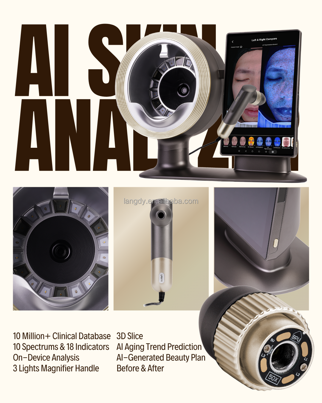 Original Manufacturer 2026 New-tech AI Face Skin Analyzer 3D Digital System for Beauty Salon Use
