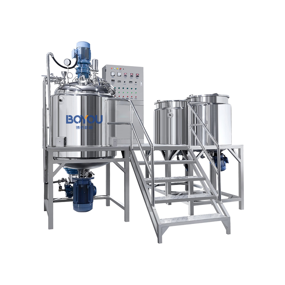 Face Care Cosmetic Manufacturing Equipment Emulsion Cream Making Emulsification Mixer Vacuum Emulsifier Machine