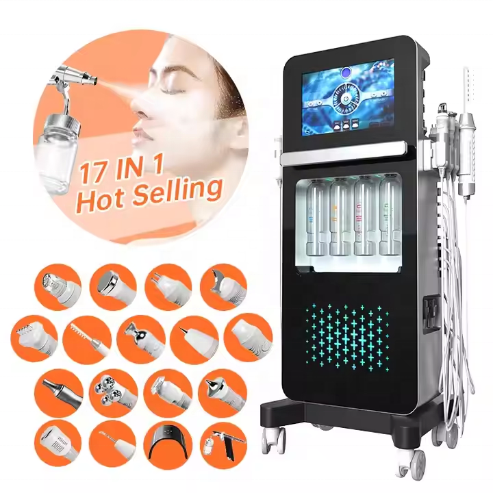Professional Manufacturer 17 in 1 Hydra Dermabrasion Face Skin Care Beauty Salon Spa Equipment Hydro Skin Care Facial Machine