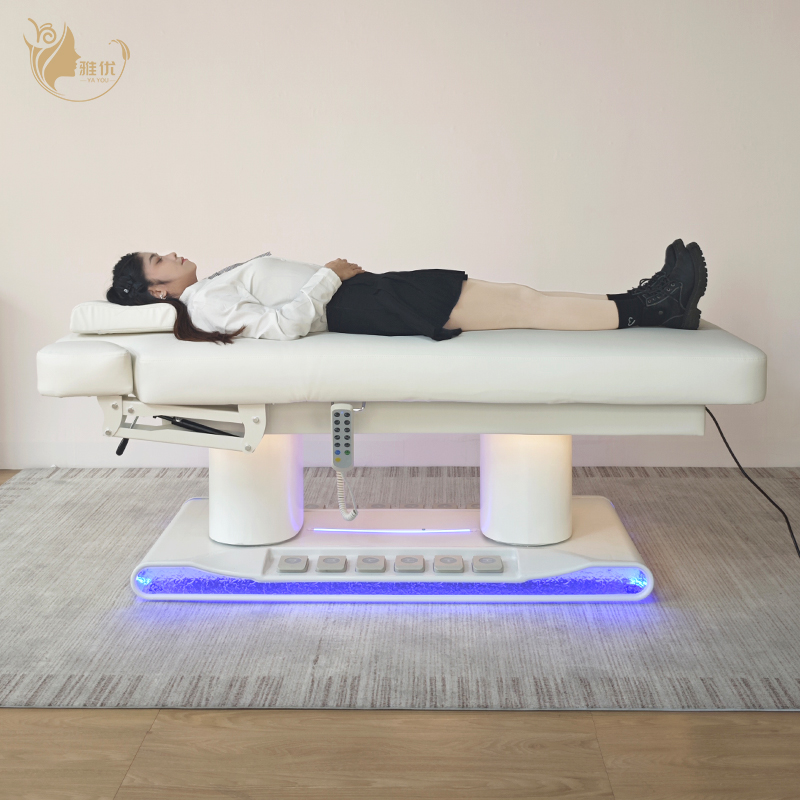 Good Quality Durable White Heated 4 Motor Full Body Massage Bed with Height Adjustable Modern Luxury Design for Beauty Salon