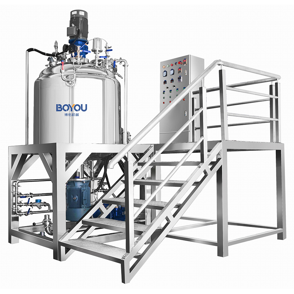 Face Care Cosmetic Manufacturing Equipment Emulsion Cream Making Emulsification Mixer Vacuum Emulsifier Machine