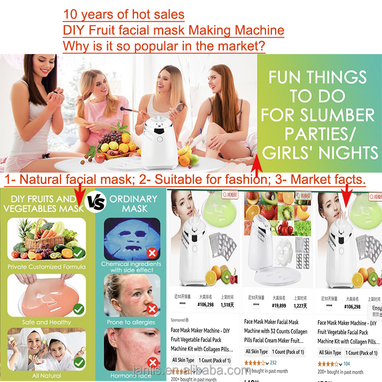 Original Factory Face Masks Machine DIY Smart Auto Fruit Collagen Skin Care Face Mask Cream Making Beauty Device for Facial SPA