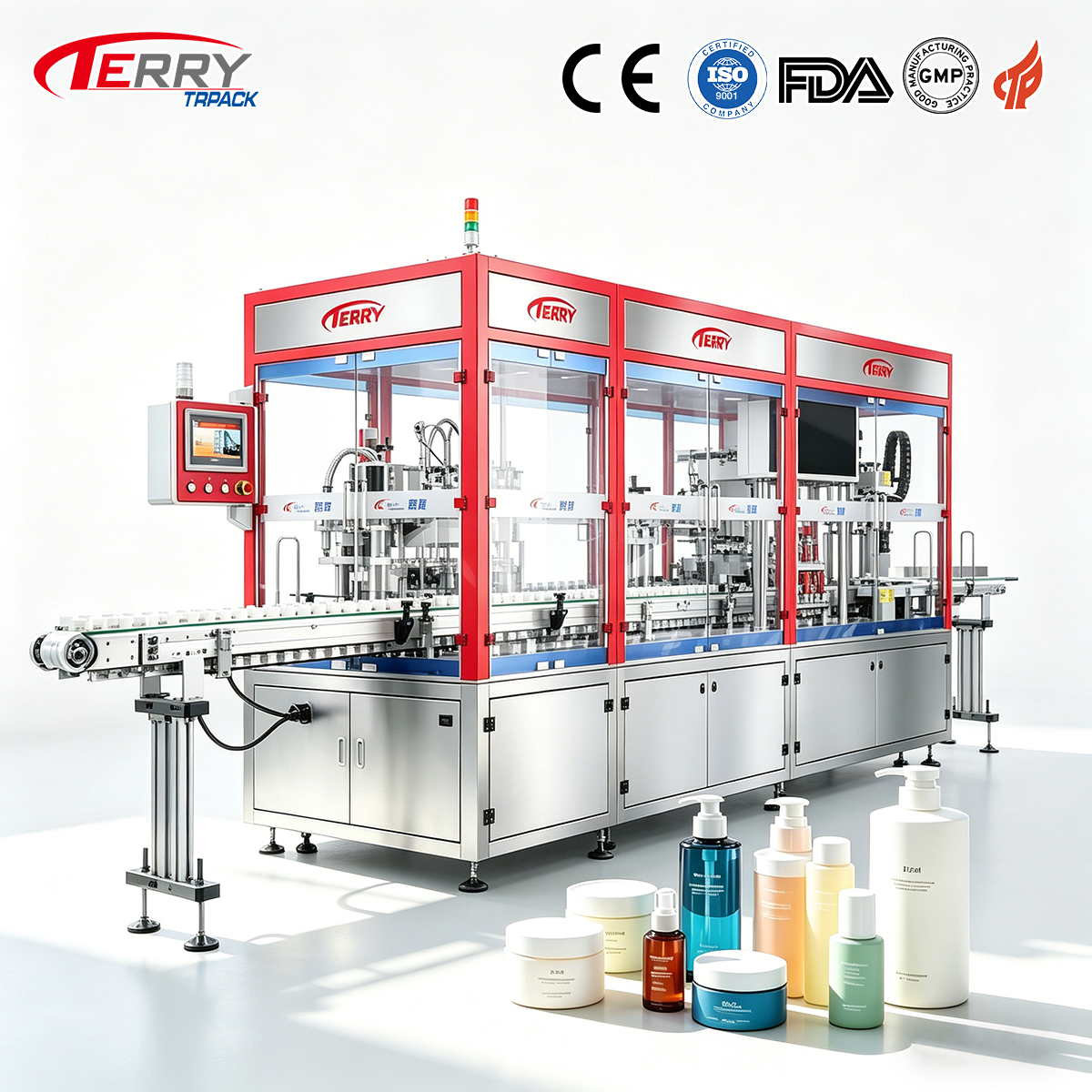 Customized Cosmetic Filling Machine Automatic Liquid Lotion Cream Filling Capping Sealing Equipment For Beauty Production Line