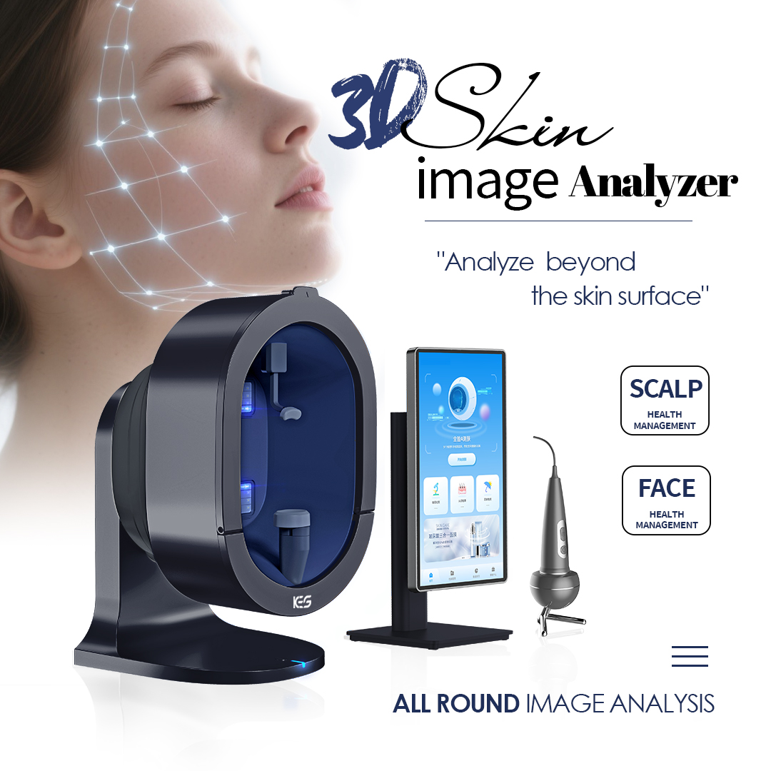 Kes 3D Smart Full Face Moisture Wrinkles Acne Scanner Skin Analyzer Machine For Skincare Facial AI Supports