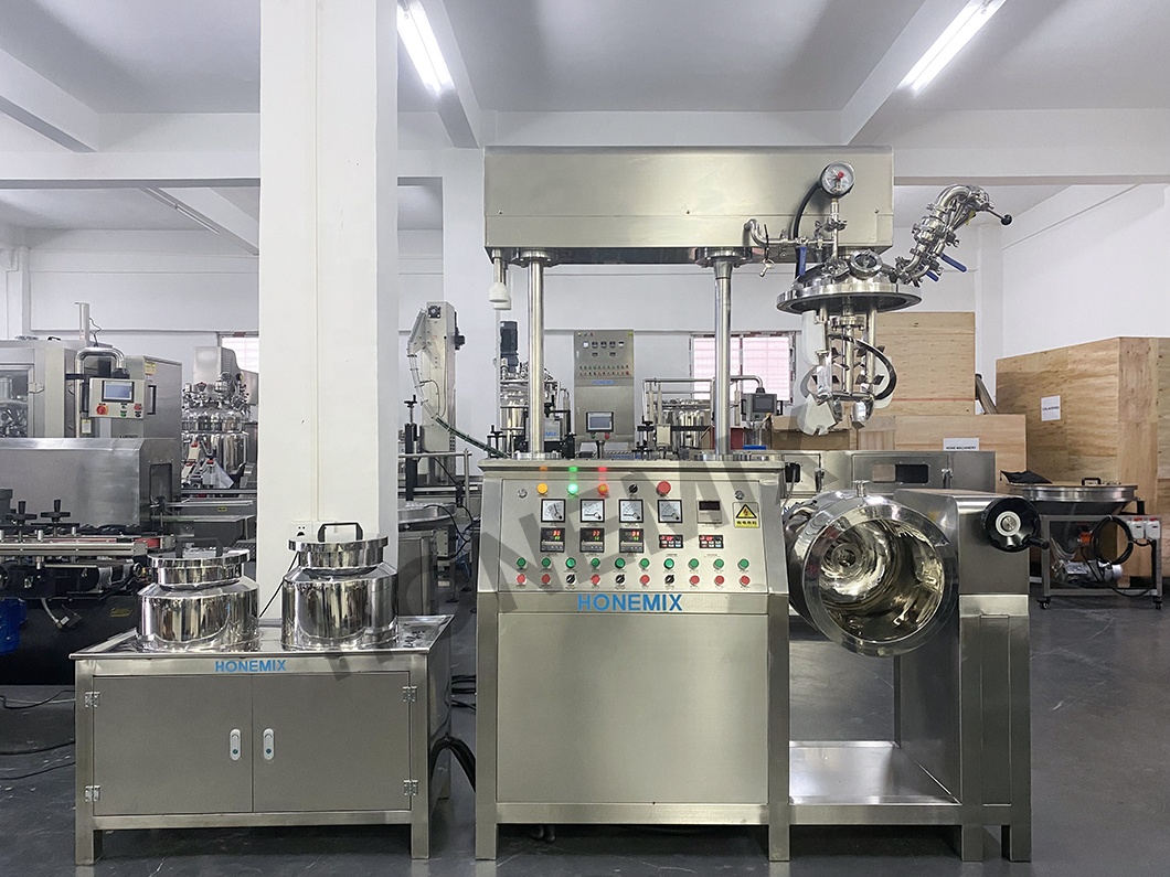 Hone Cosmetics Make up Manufacturing Equipment Vacuum Small Volume Mascara Nail Gel Polish Making Machine Emulsifying Mixer