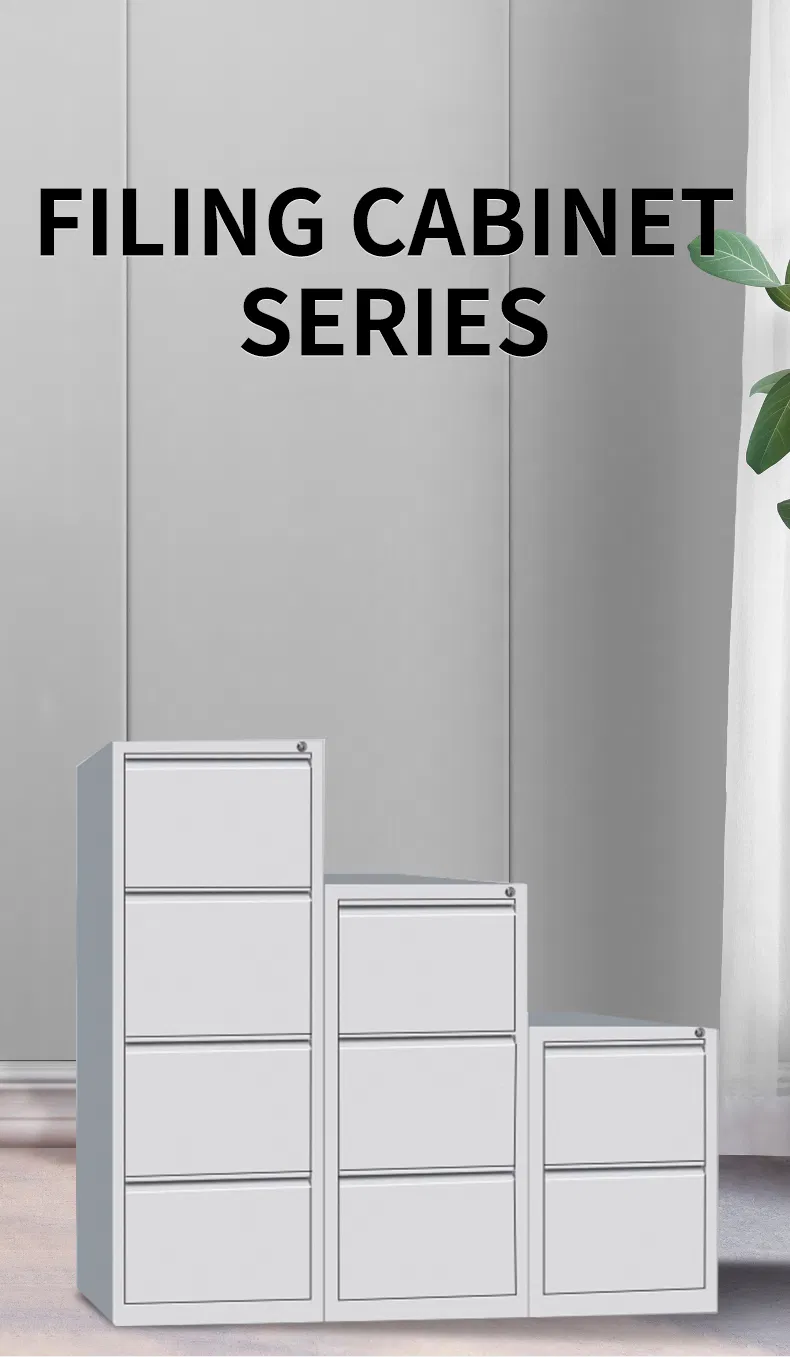 Sleek Modern White Steel Filing Cabinet with Secure Lock