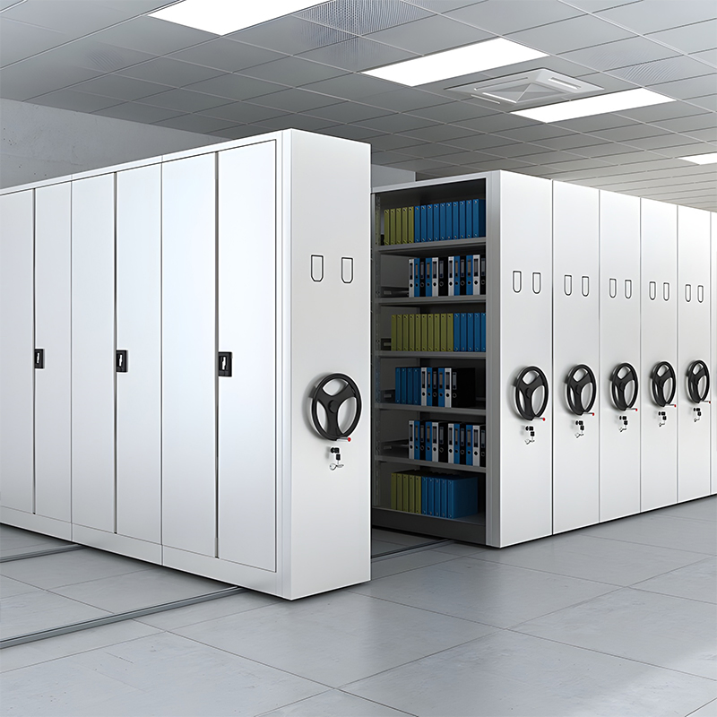 Space-Saving Storage Rack Library Bookshelf File Room Mobile Filing Cabinet