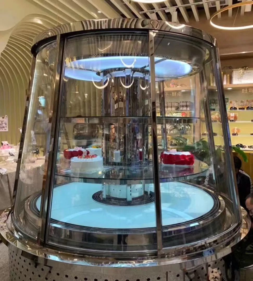 Corner Cake Display Cabinet for Refrigerated Bakery Showcases