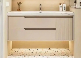 Functional Bathroom Vanity with Smart Mirror and Stylish Cabinet