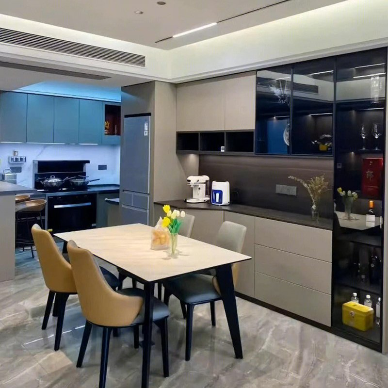 Customized Modern Stainless Steel MDF Wood Display Rack Design Bar Wine Cabinet Living Room Furniture Shelf Corner Display Cabinet