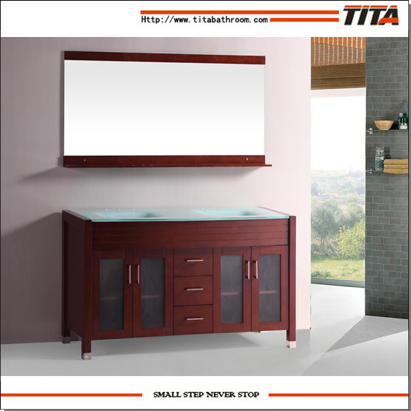 American Style 72" Inch Double Sink Bathroom Vanity Furniture with Mirror