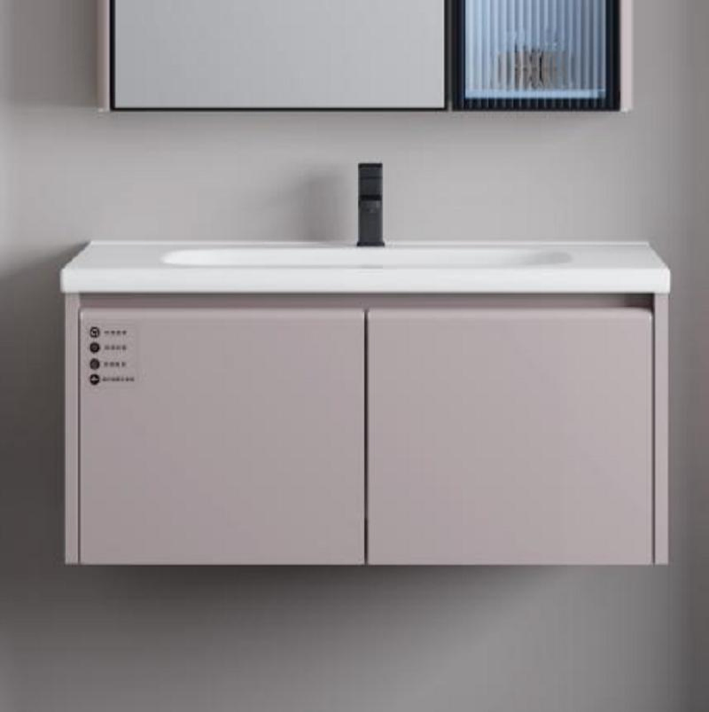 New Design for Stainless Steel and Aluminum Material Bathroom Cabinet Vanity with Mirror Lighting and Basin