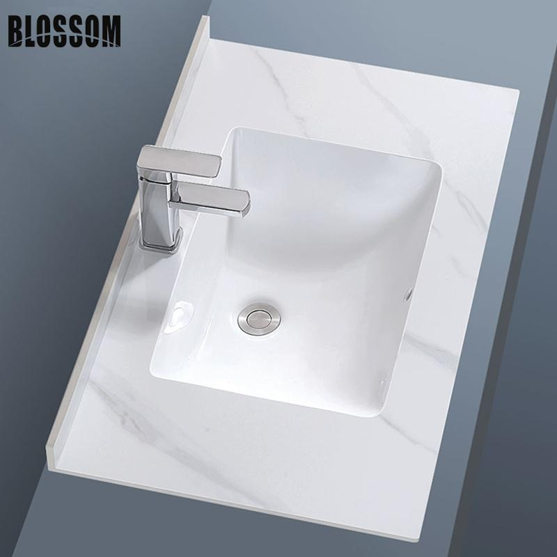 Sintered Stone Slab Countertop Customized Wash Pool Bathroom Wall Hung Vanity