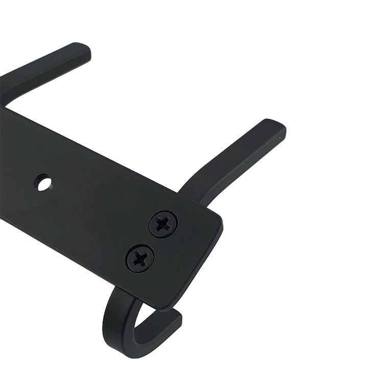 Factory Wholesale Modern Bathroom Washroom Kitchen Accessories Entryway Black Stainless Steel Wall Mounted Hanging Holder Towel Clothes Coat Hooks Rack