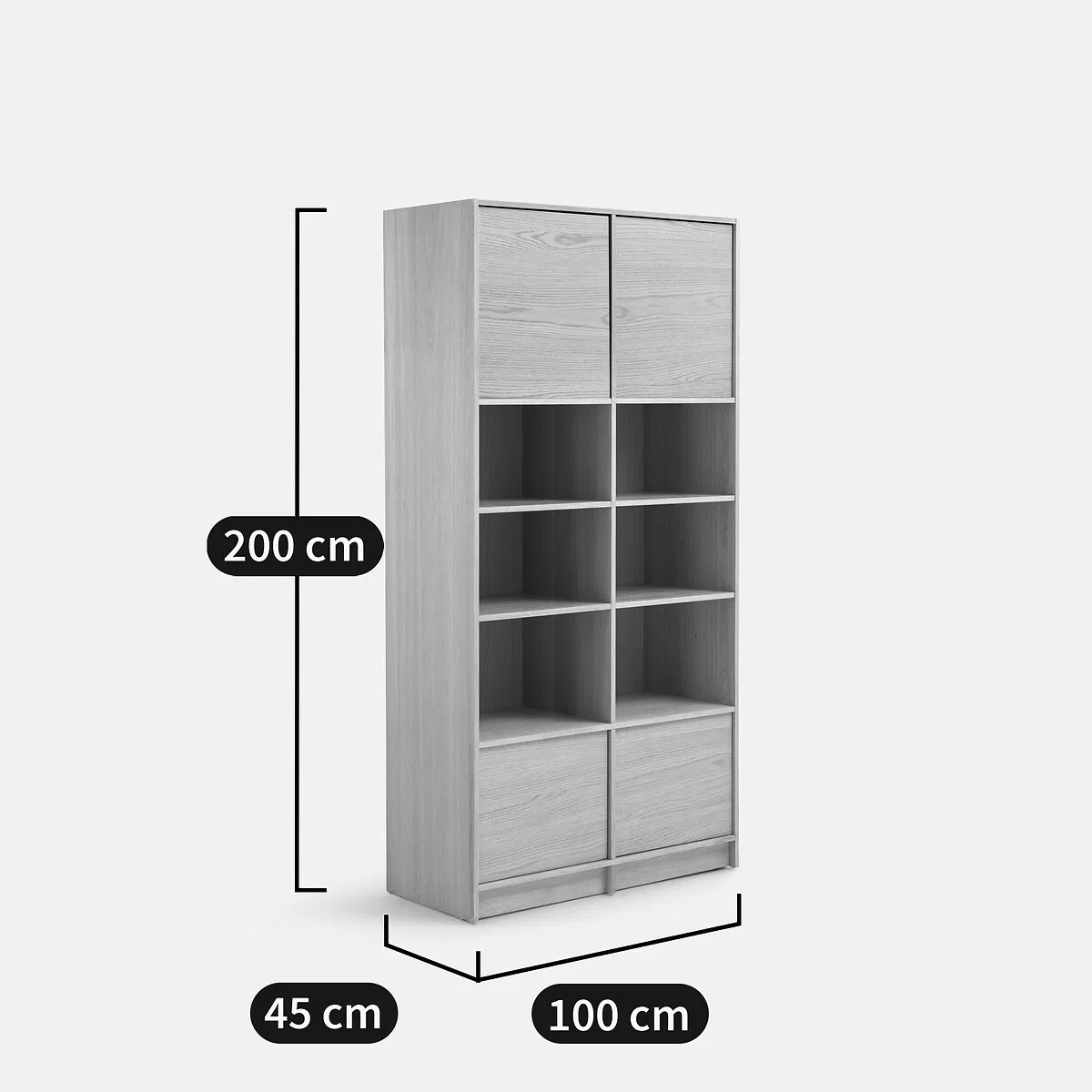 Premium Solid Wood Display Storage Cabinet with Reinforced Corners and Anti-Tip Kit for Family Home