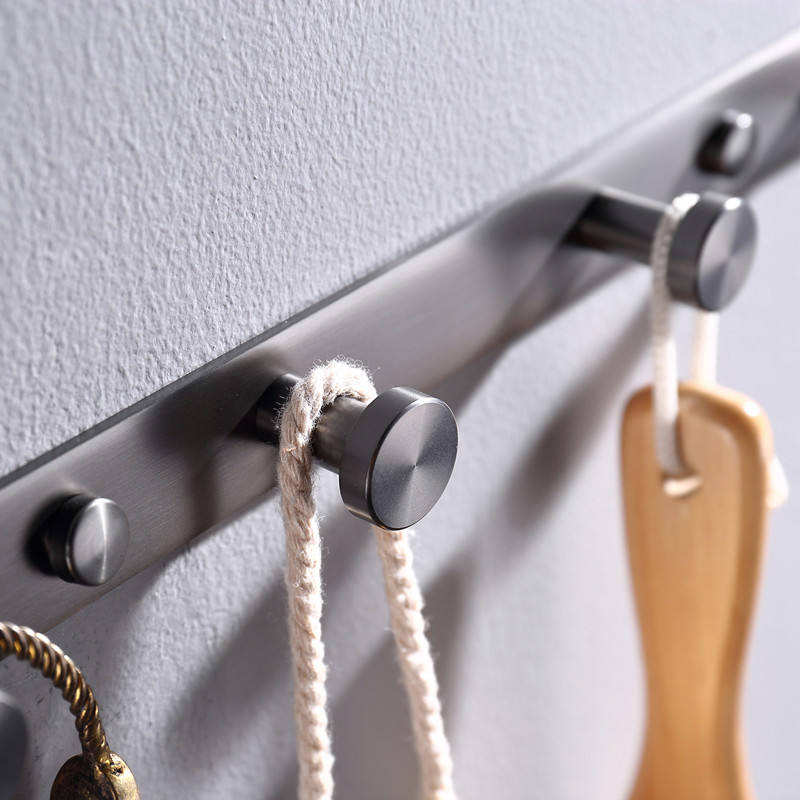 Factory Wholesale Modern Bathroom Washroom Kitchen Accessories Industrial Portable Stainless Steel Wall Mounted Coat Racks Entryway