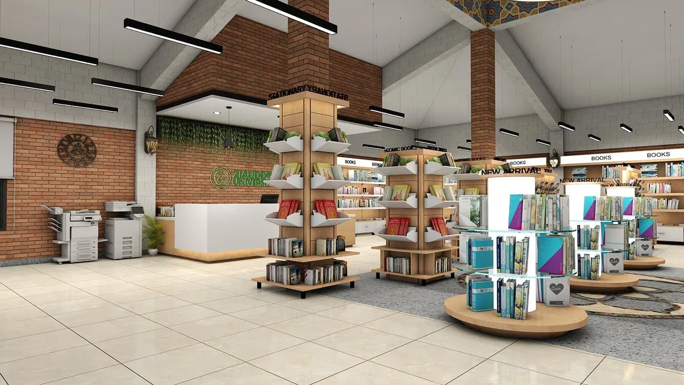 Customized Wooden LED Library Book Cabinet - Coffee Book Shop School Display Shelf Furniture Factory