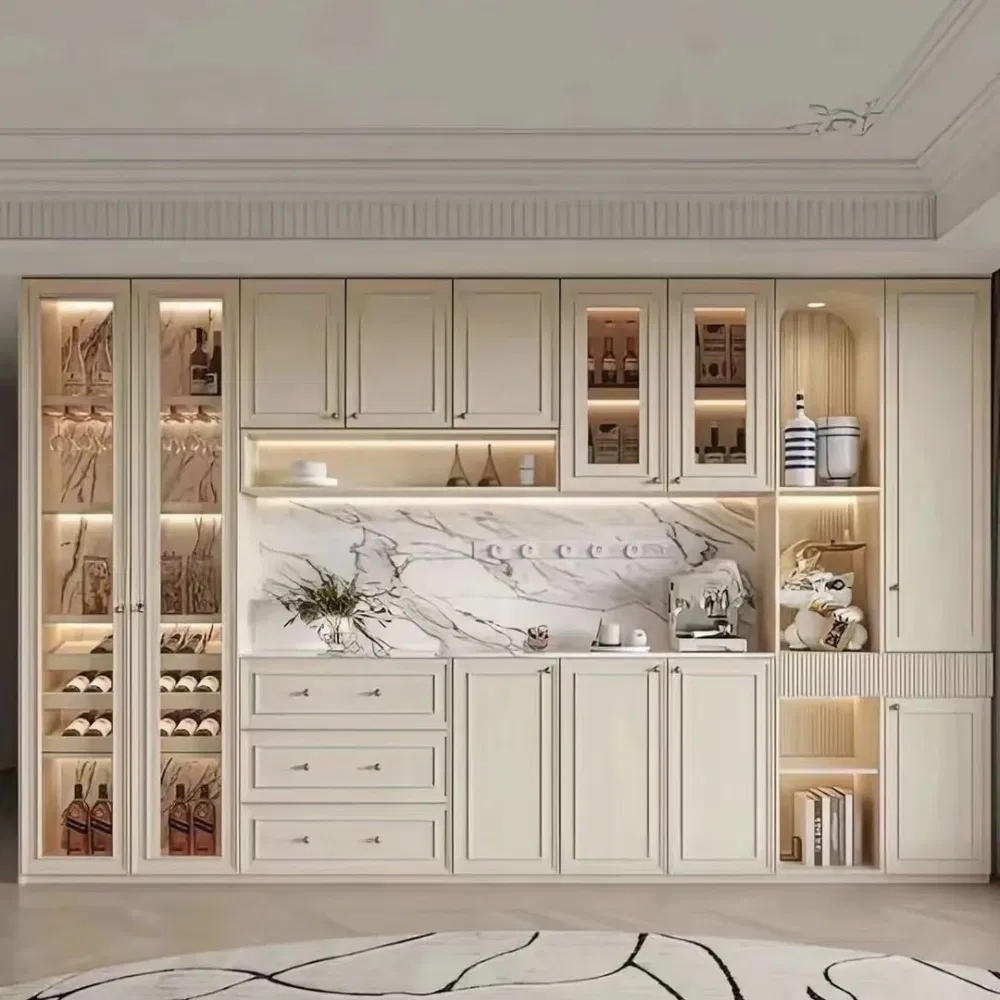 Villa Apartment European Style PVC New Design Sideboard Wine Rack Cabinet