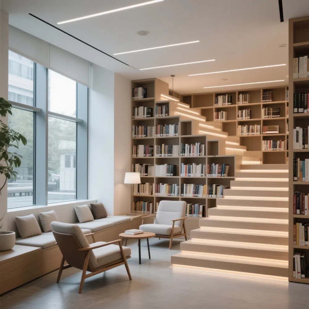 3D Design Service for Custom Wooden Cabinets Library Bookshelves