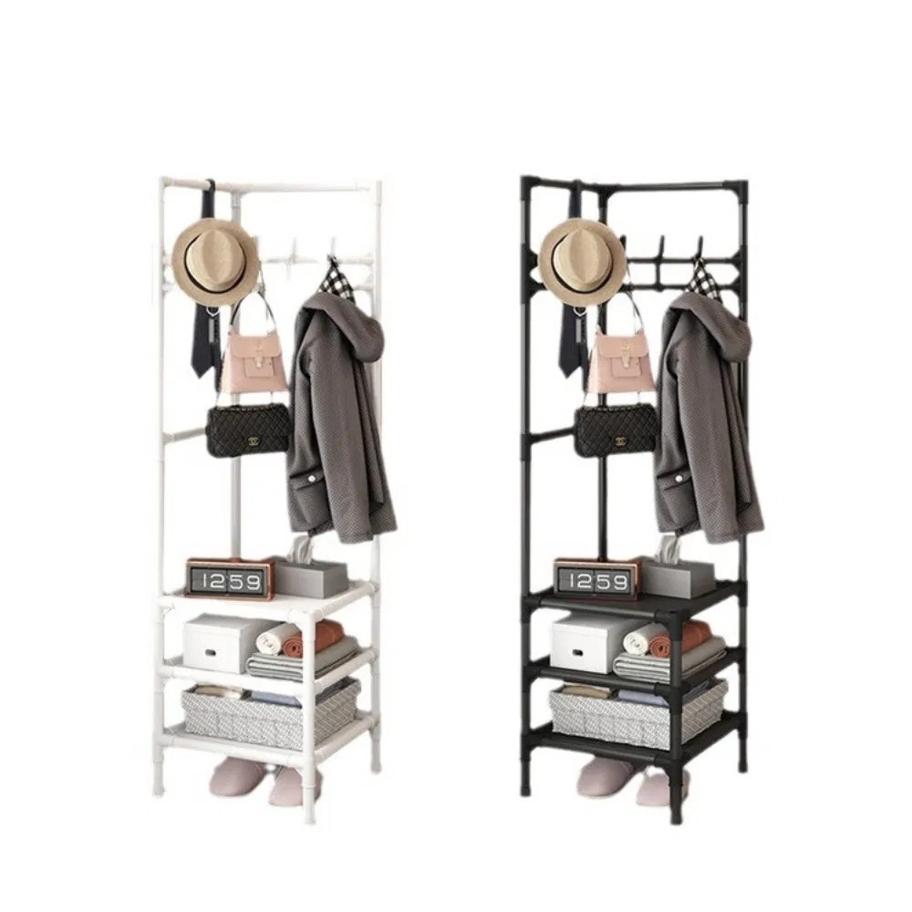 3-Tier Coat Rack with Clothing and Shoe Storage for Entryway Wyz28028