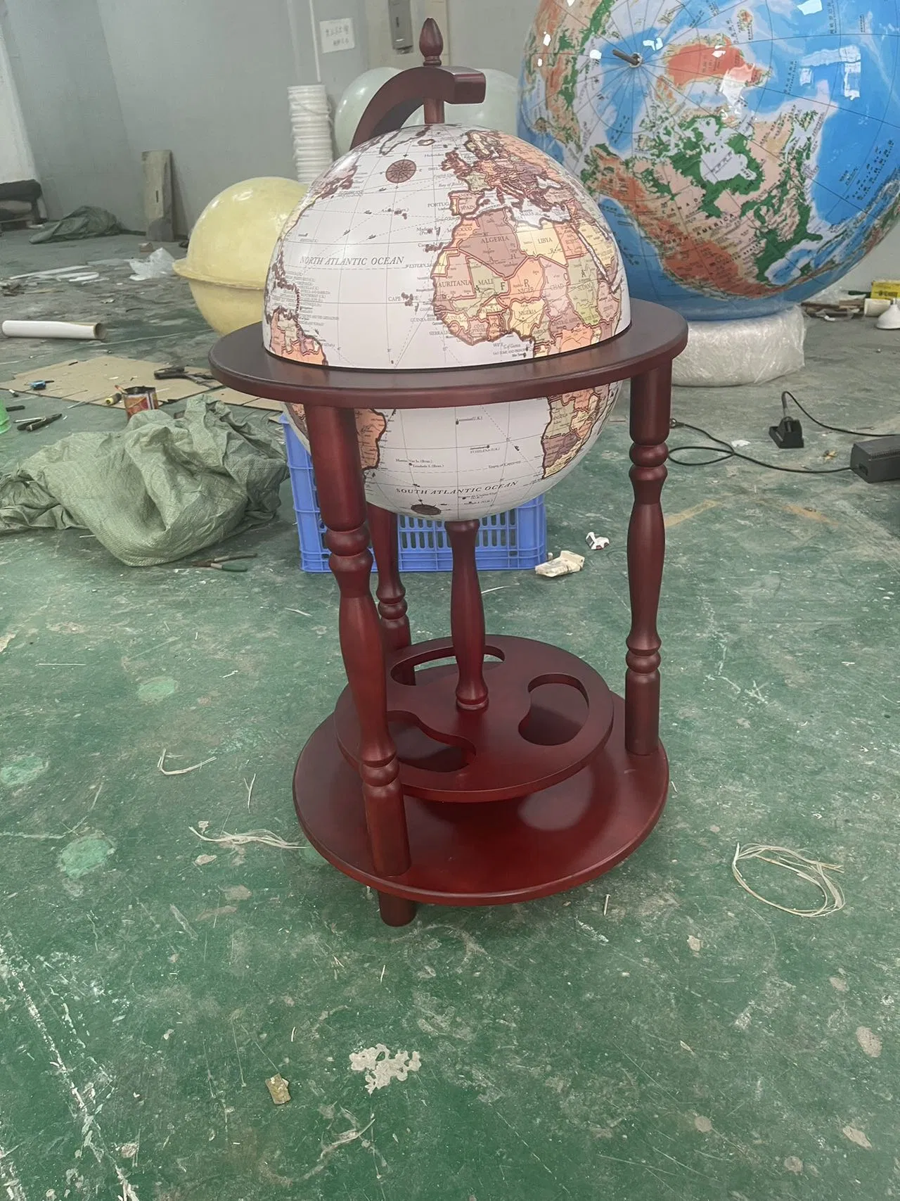 Globe Bar, Wood Globe Wine Bar Italian Rack Liquor Bottle Cabinet