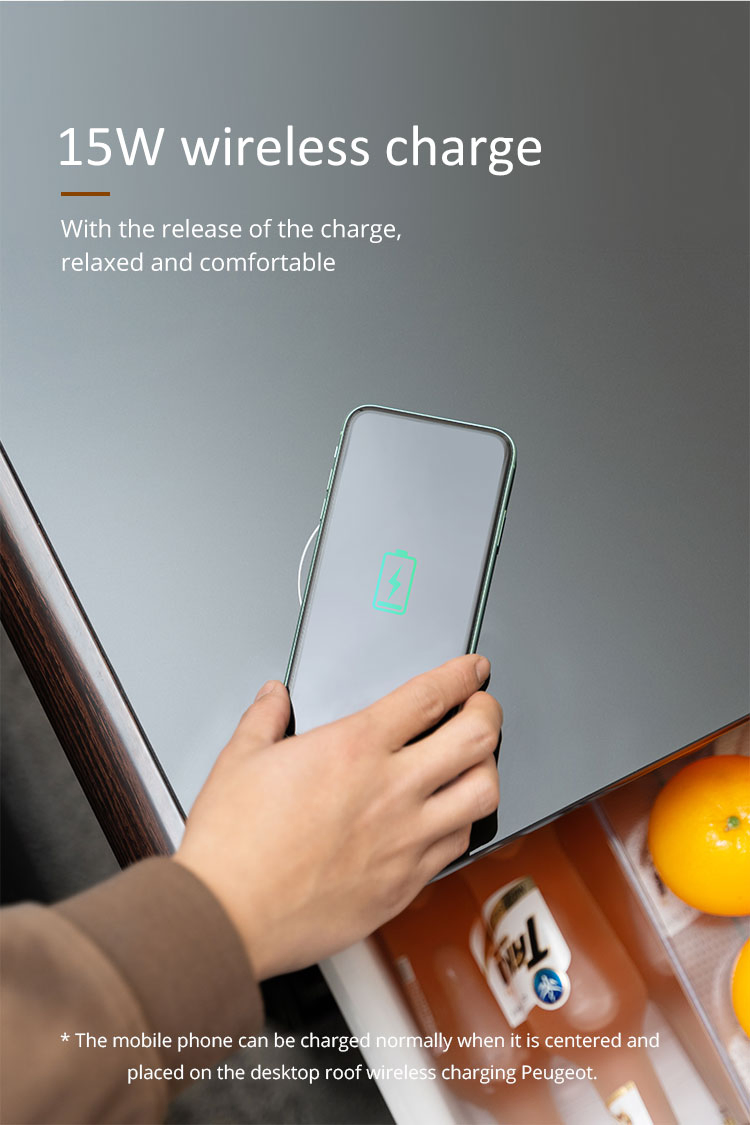 Tb65 Smart Coffee Table with Wireless Charging Drawer Cosmetic Storage Cooler Refrigerator