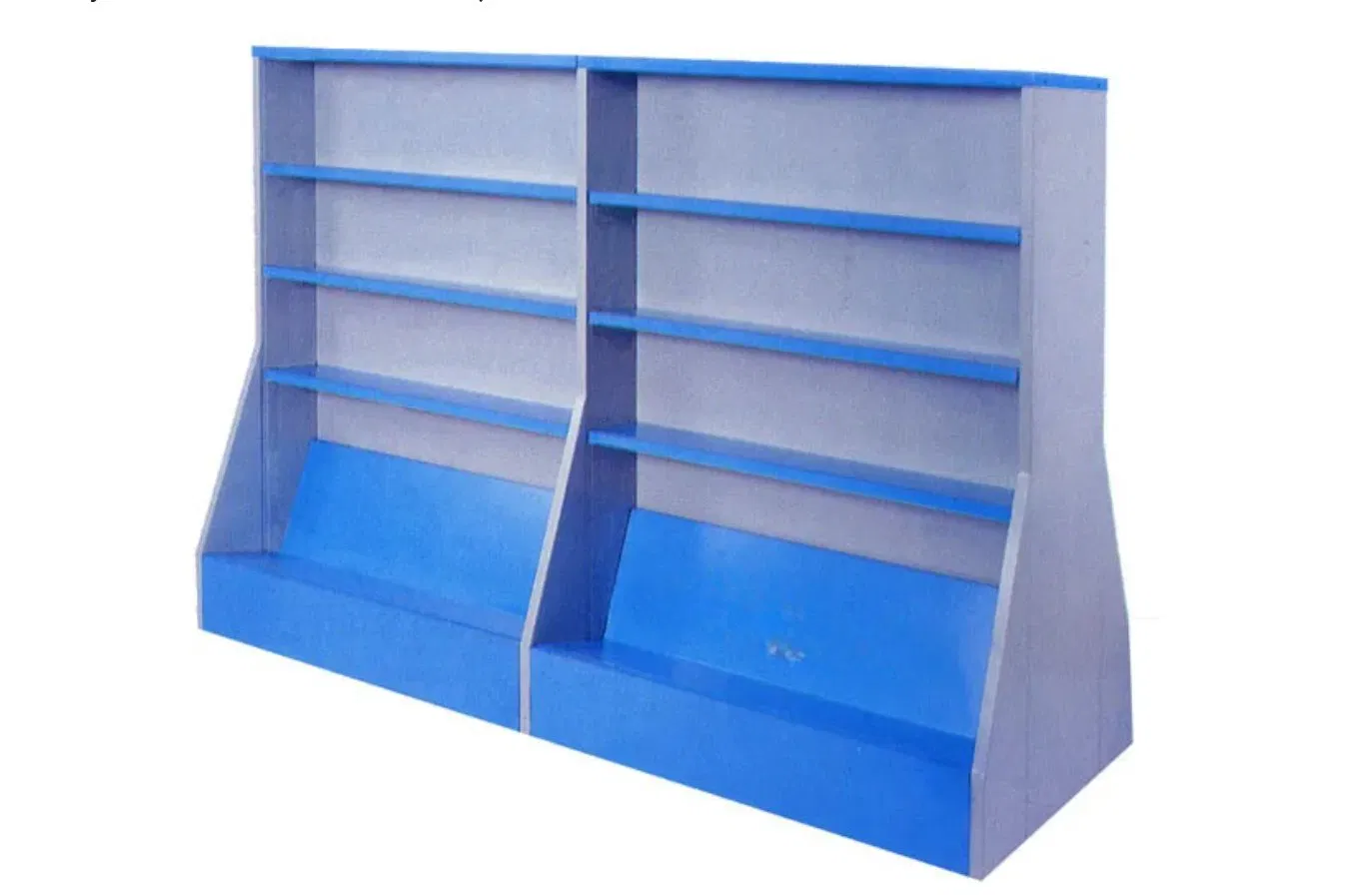 Library Furniture Wooden Both Side Colorful Bookshelf Cabinet