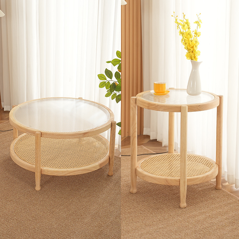 Multifunctional Coffee Table for Living Room with Storage for Books and Cups