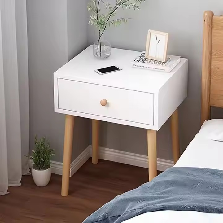Bedroom Furnitures Nordic Style Hotel Bedroom Furniture Bedside Table White Small Black Nightstand