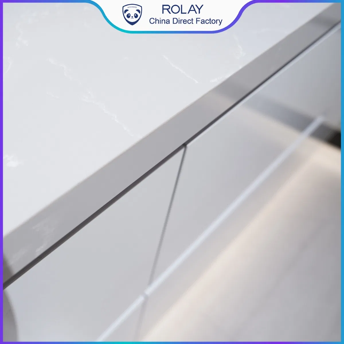 Safety Edge Design Noise-Reducing Effect Textured Aluminum Surface Kitchen Pantry Cabinet