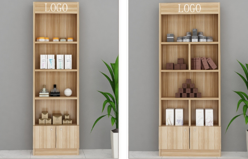 Wooden Cabinet, Floor to Ceiling Display Rack, Supermarket Combination Display Wine Cabinet