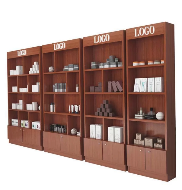 Wooden Cabinet, Floor to Ceiling Display Rack, Supermarket Combination Display Wine Cabinet