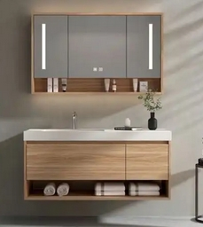 Functional Bathroom Vanity with Smart Mirror and Stylish Cabinet