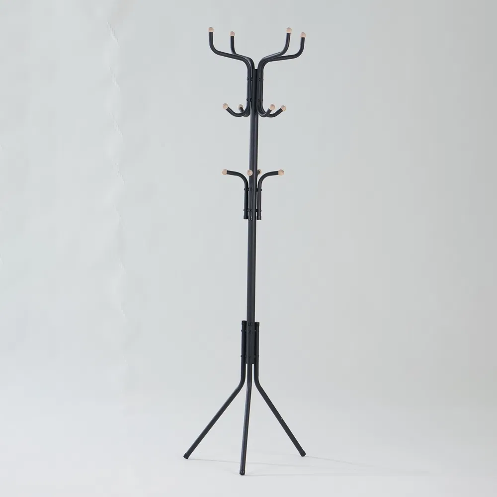 Minimalist Wooden Knob Hanger Coat Tree Rack for Entryway Closet