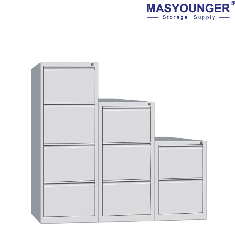 Sleek Modern White Steel Filing Cabinet with Secure Lock