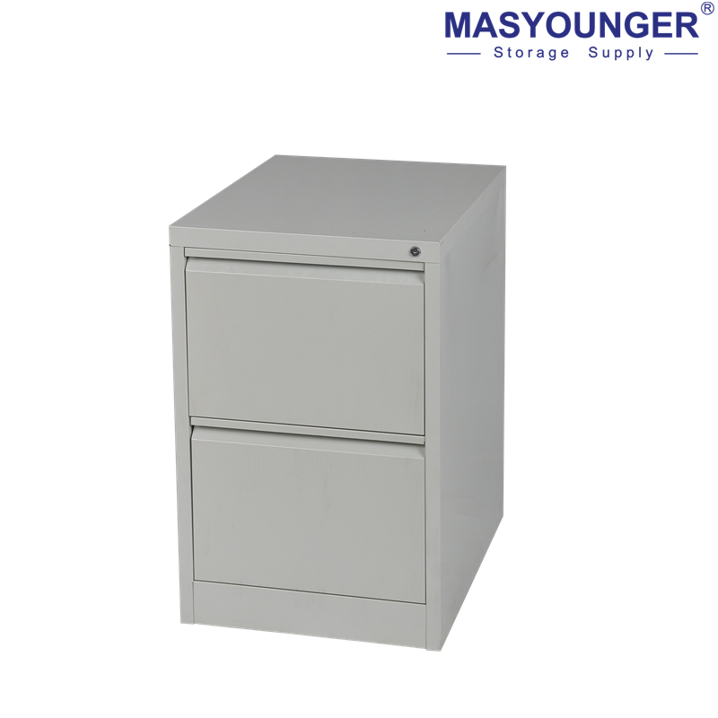 Sleek Modern White Steel Filing Cabinet with Secure Lock