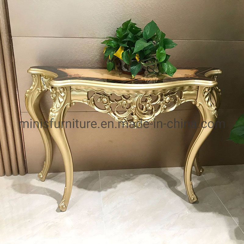 Home Living Room/Hotel Hallway Furniture Luxury Gold Wood Decoration Side Console Tables